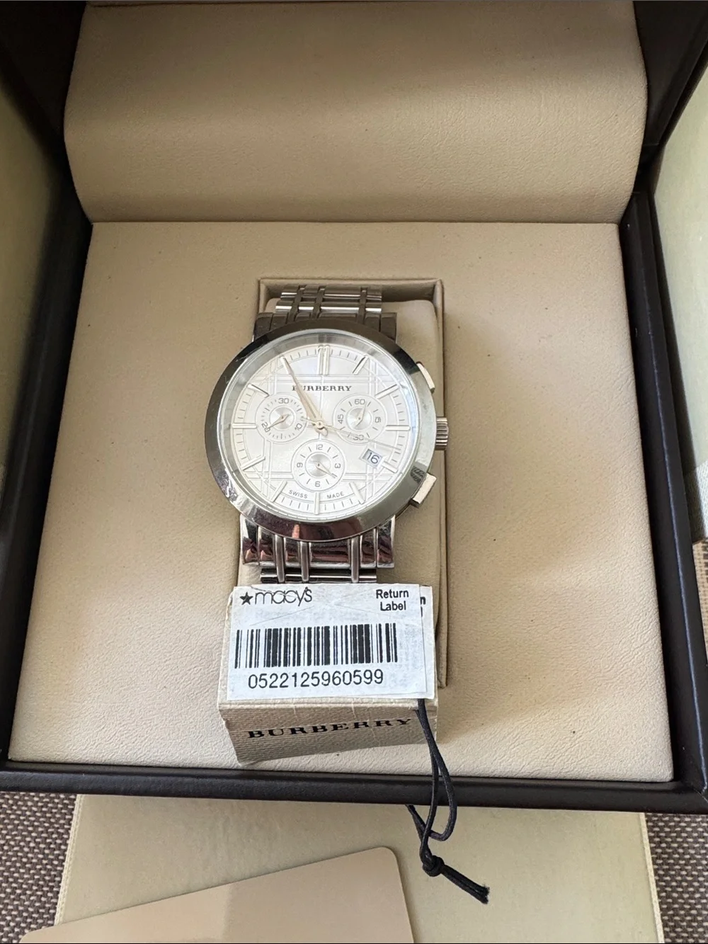 Burberry chronograph silver